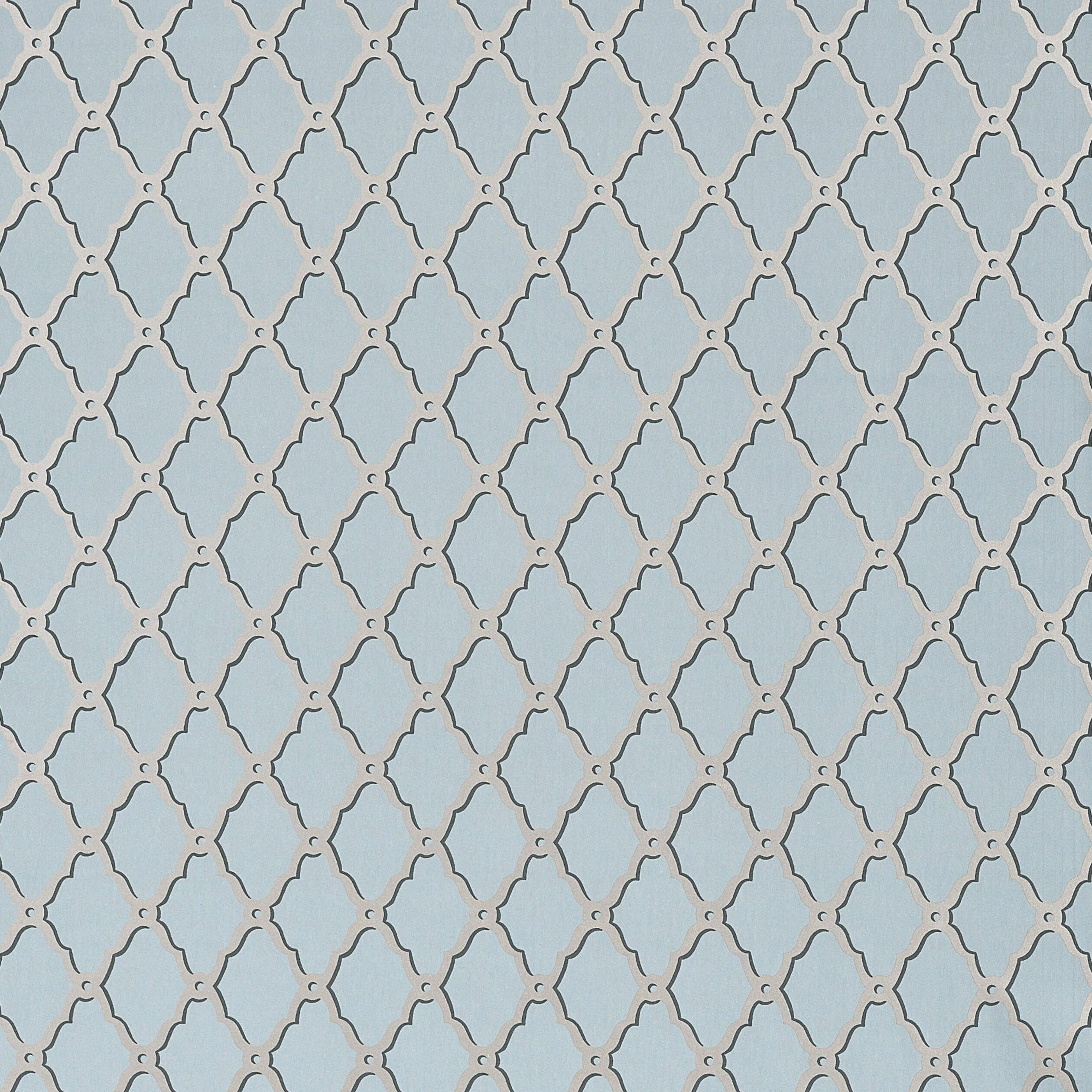T1818 | Rothbury Trellis – Metallic on Slate Grey
