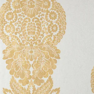 Thibaut Rowan Damask in Metallic Gold on Silver (T89131)