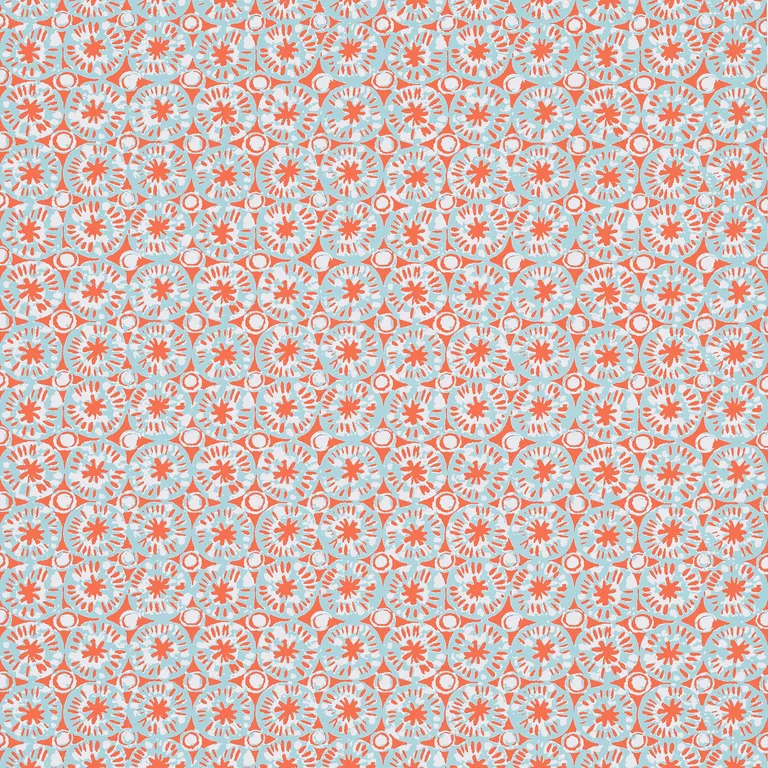 Thibaut Sand Dollar in Coral and Blue (T15857)