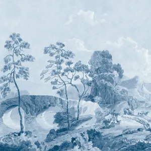 Anna French Savery Mural in Blue (ATM24573)
