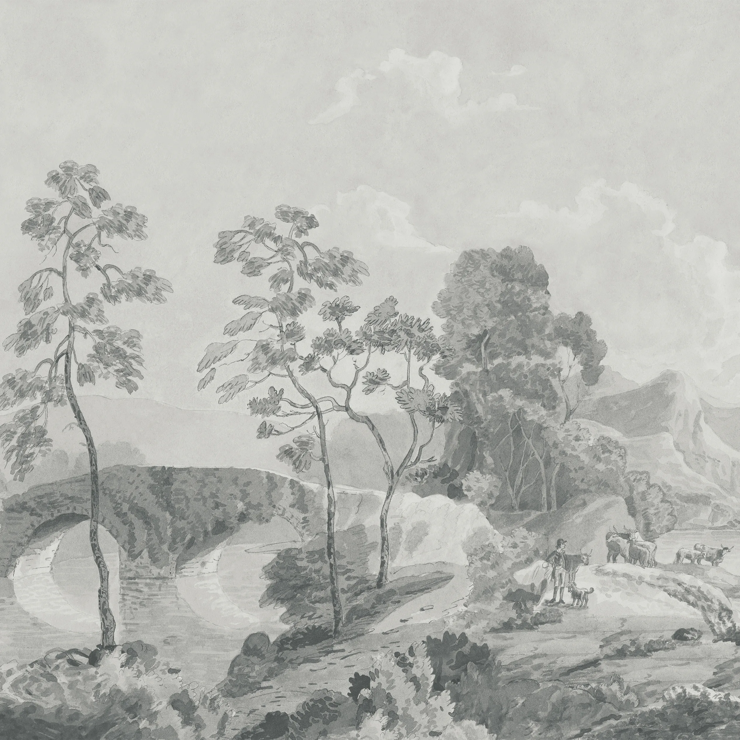 Anna French Savery Mural in Grey (ATM24571)