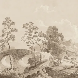 Anna French Savery Mural in Sepia (ATM24572)