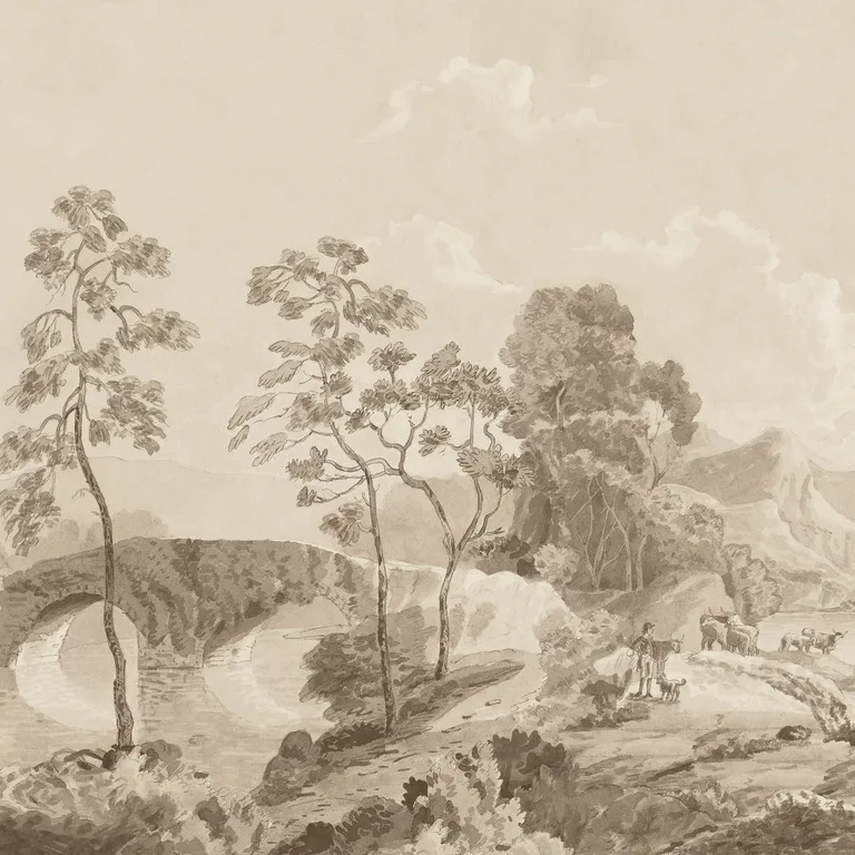 Anna French Savery Mural in Sepia (ATM24572)