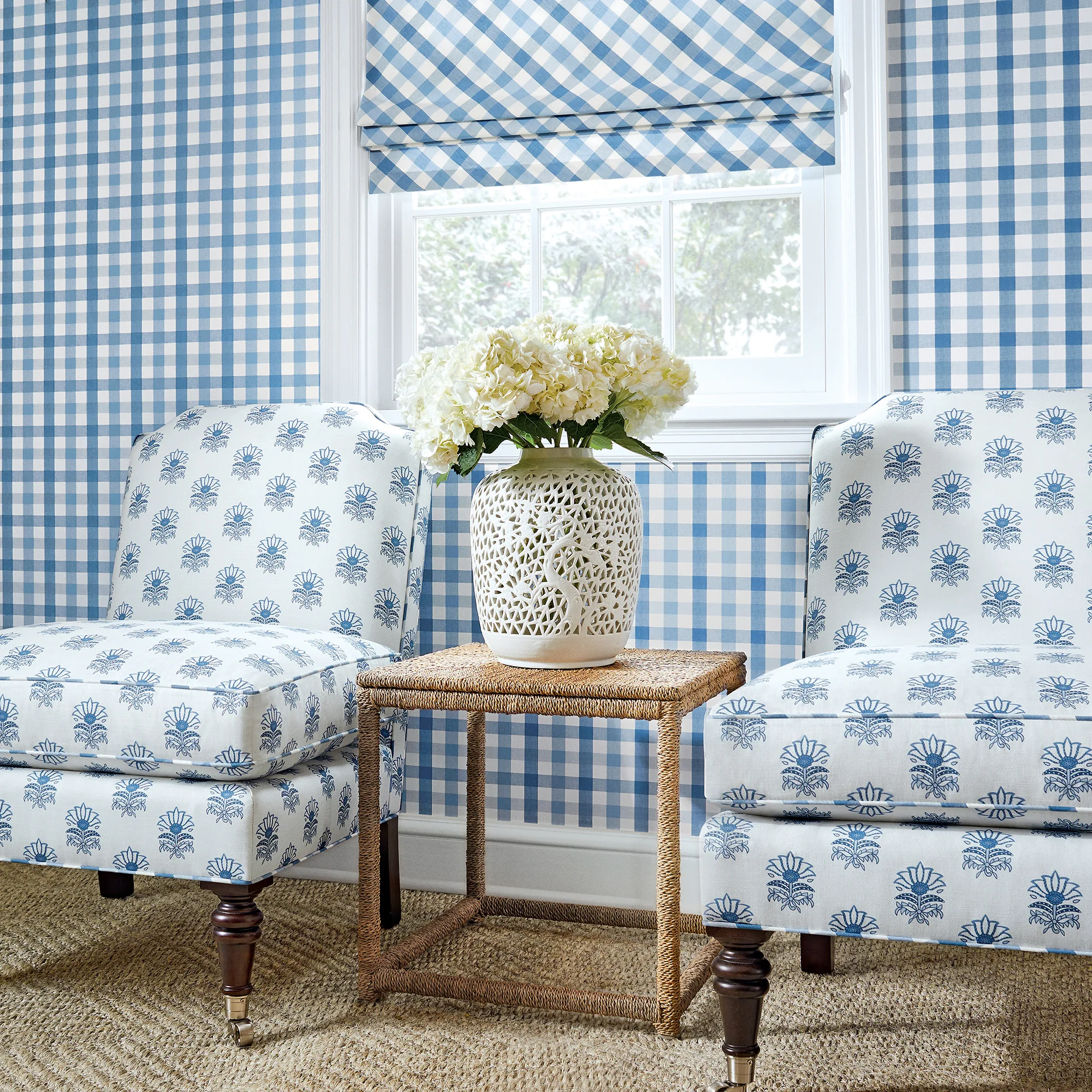 Anna French Saybrook Check in Light Blue (AT15147)