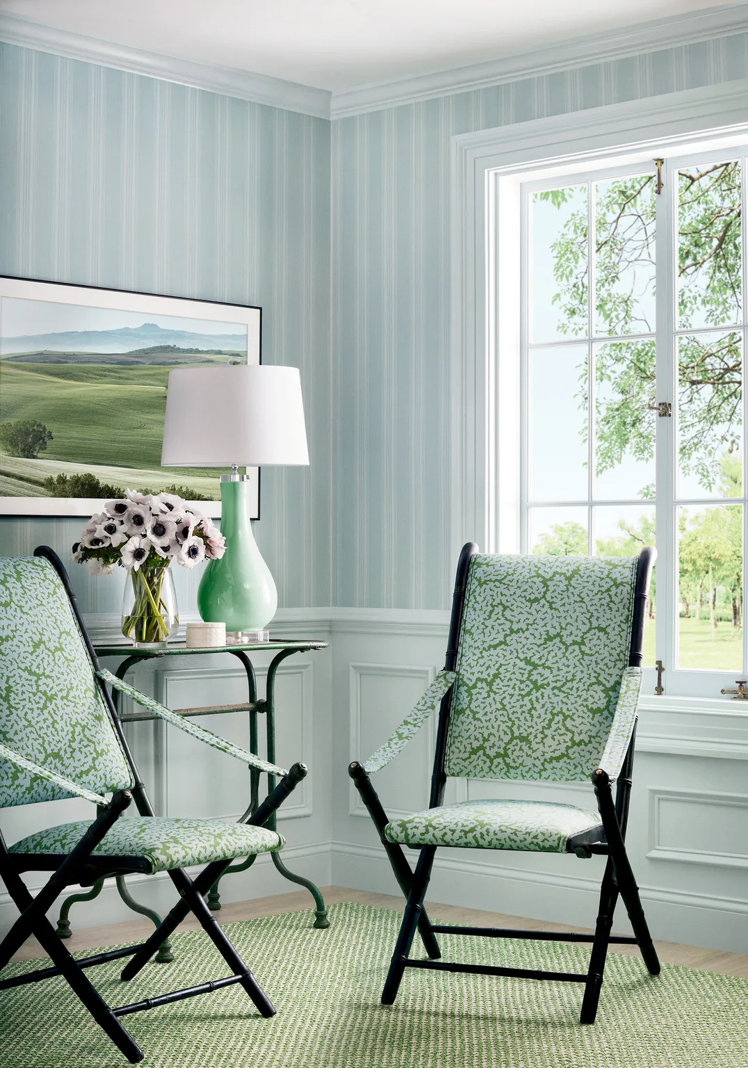 Thibaut Scarlet Stripe in Spa Blue (T44015)