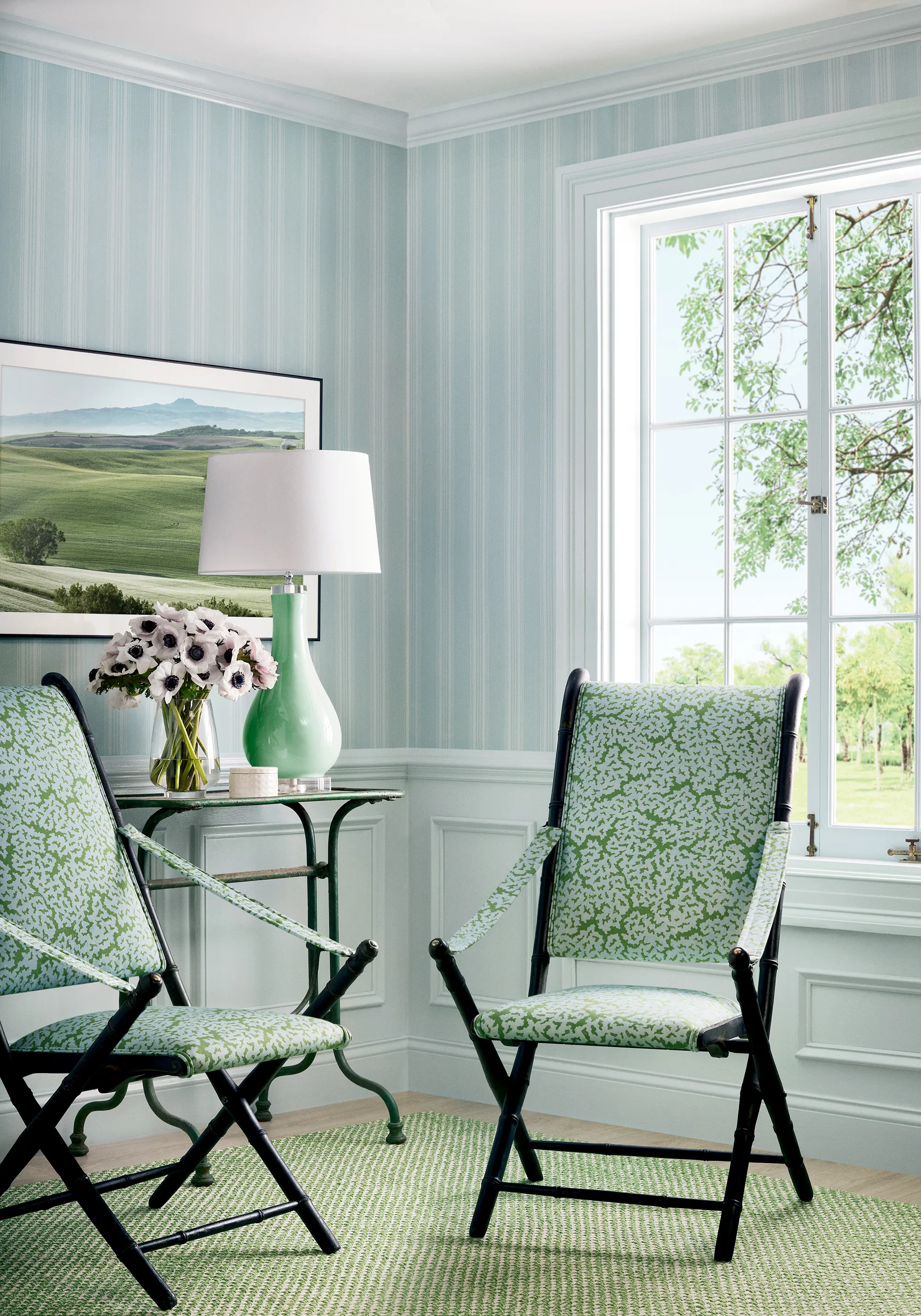 Thibaut Scarlet Stripe in Spa Blue (T44015)