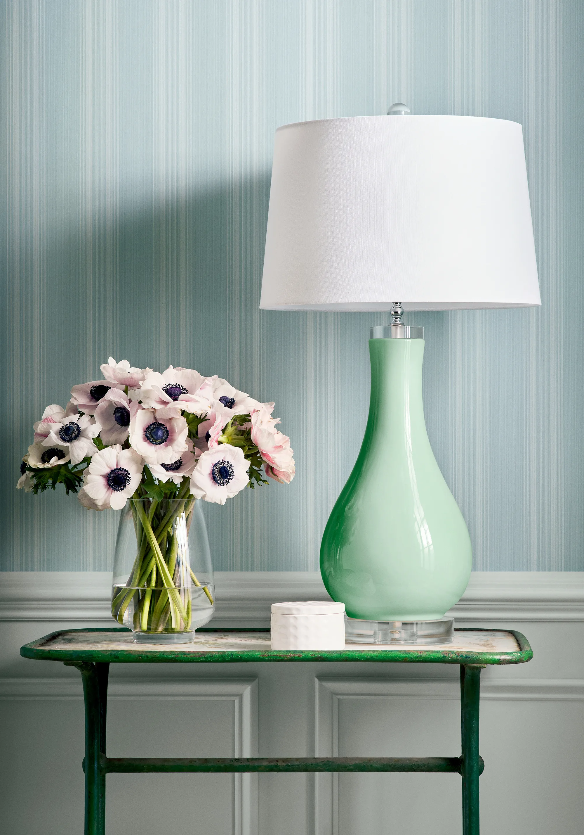 Thibaut Scarlet Stripe in Spa Blue (T44015)