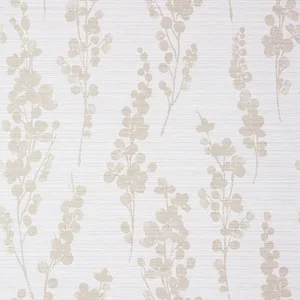 Thibaut Spring Blooms in Metallic Pewter on Lavender (T41052)