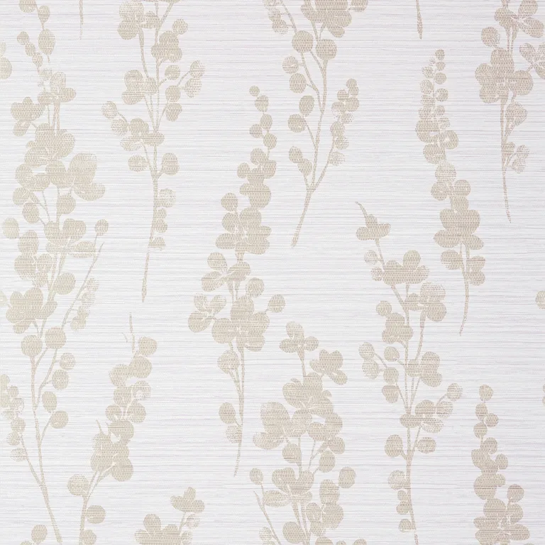 Thibaut Spring Blooms in Metallic Pewter on Lavender (T41052)
