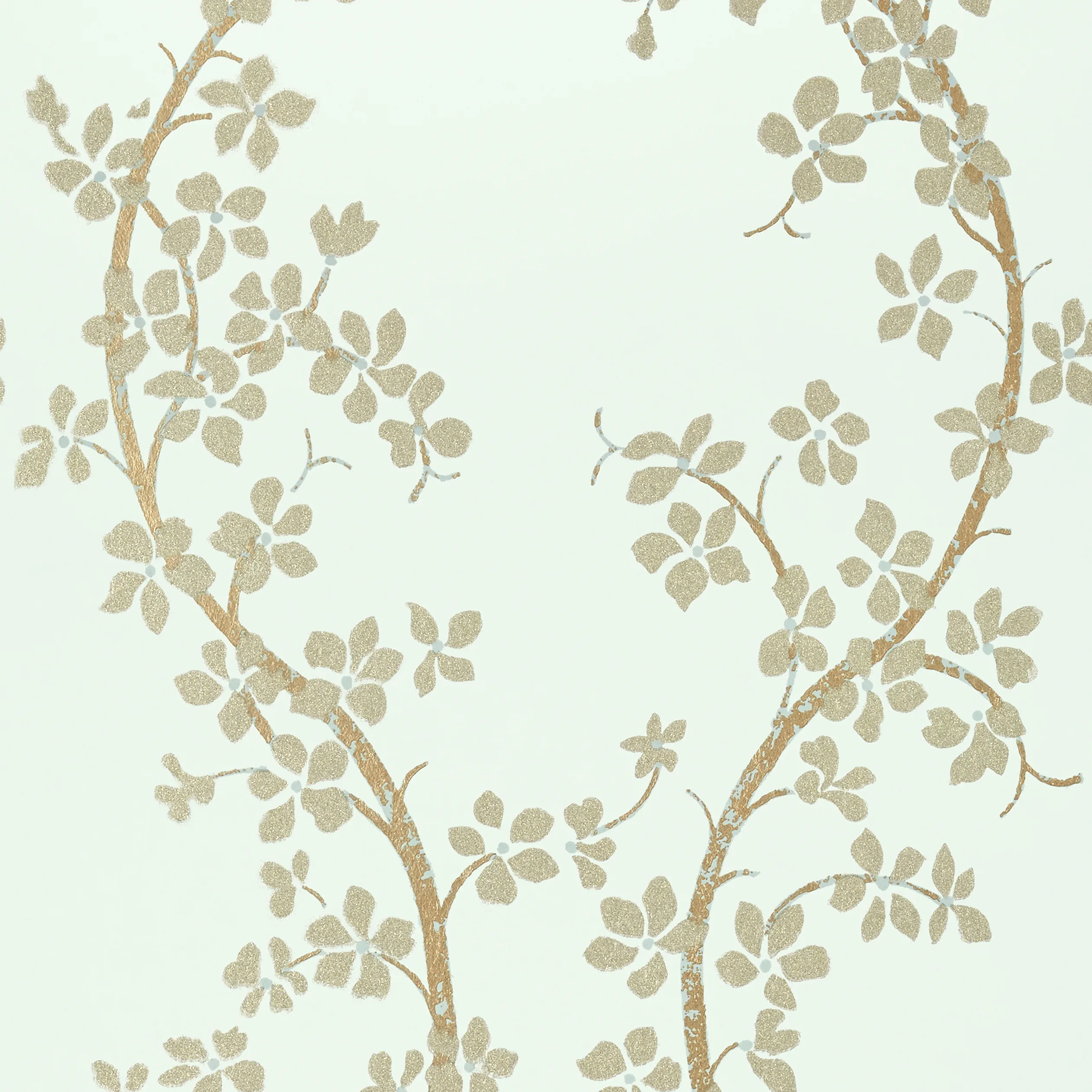 AT6154 | St. Albans Grove – Metallic Pewter on Aqua