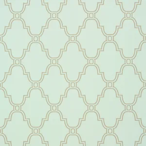 Thibaut Stanbury Trellis in Linen on Aqua (T35120)