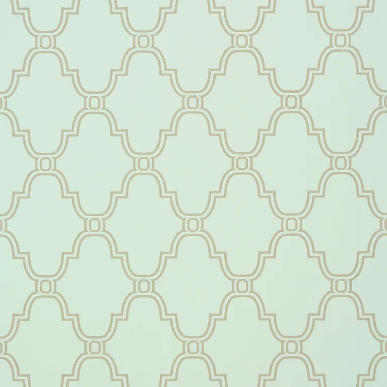 Thibaut Stanbury Trellis in Linen on Aqua (T35120)