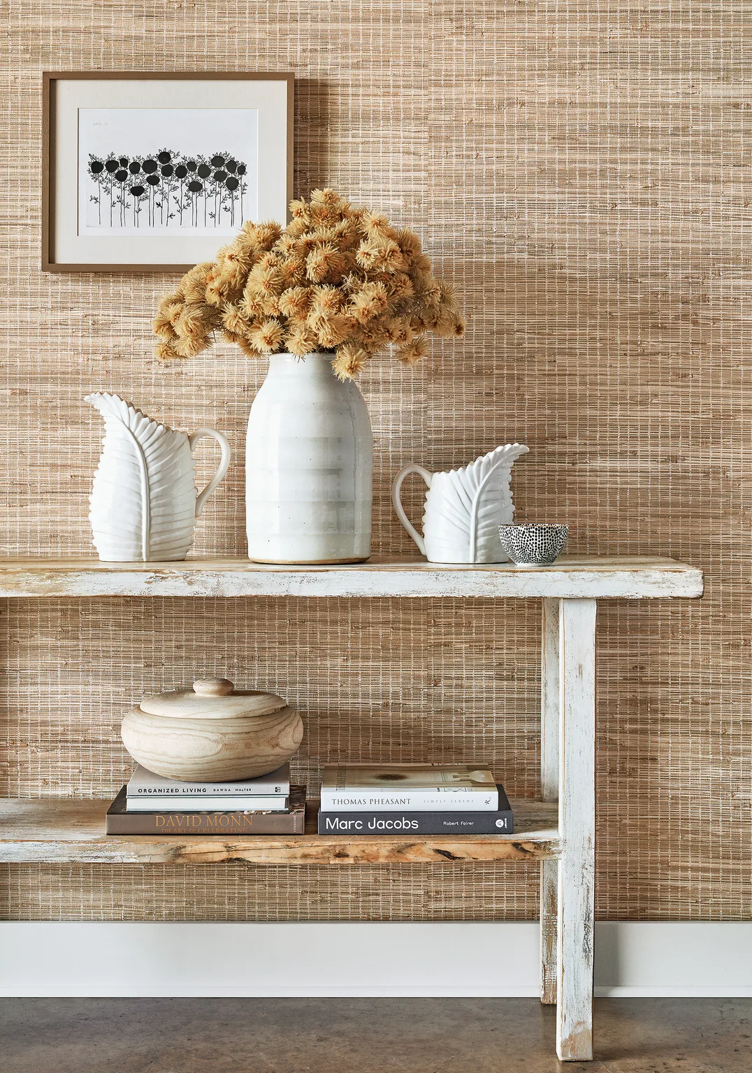 Thibaut Sutton Stripe in White on Natural (T24087)