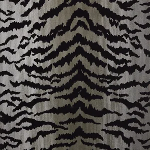 Thibaut Tiger Flock in Black on Metallic Silver (T83065)