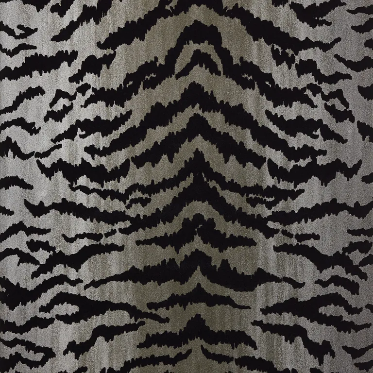 Thibaut Tiger Flock in Black on Metallic Silver (T83065)