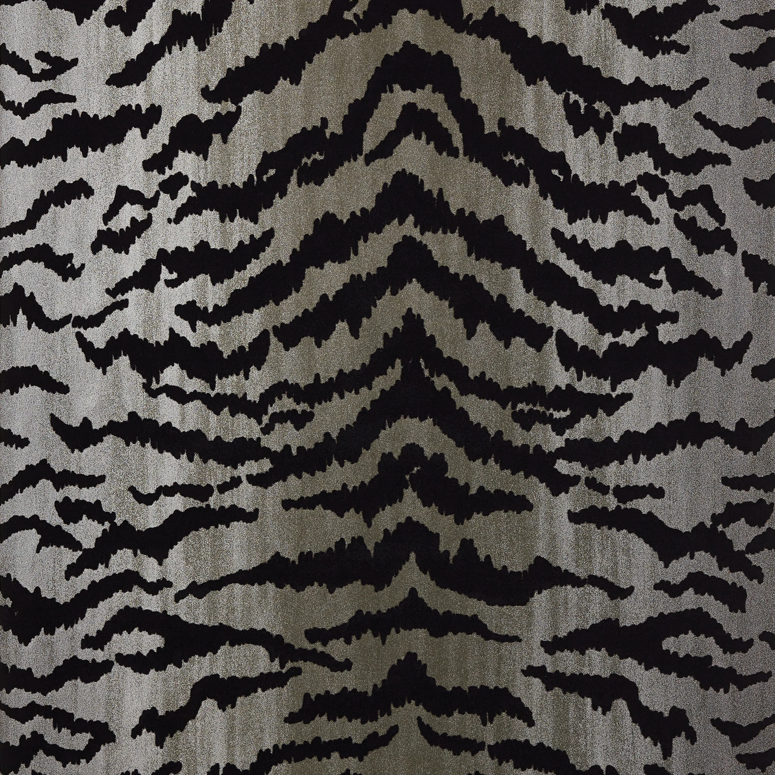 Thibaut Tiger Flock in Black on Metallic Silver (T83065)