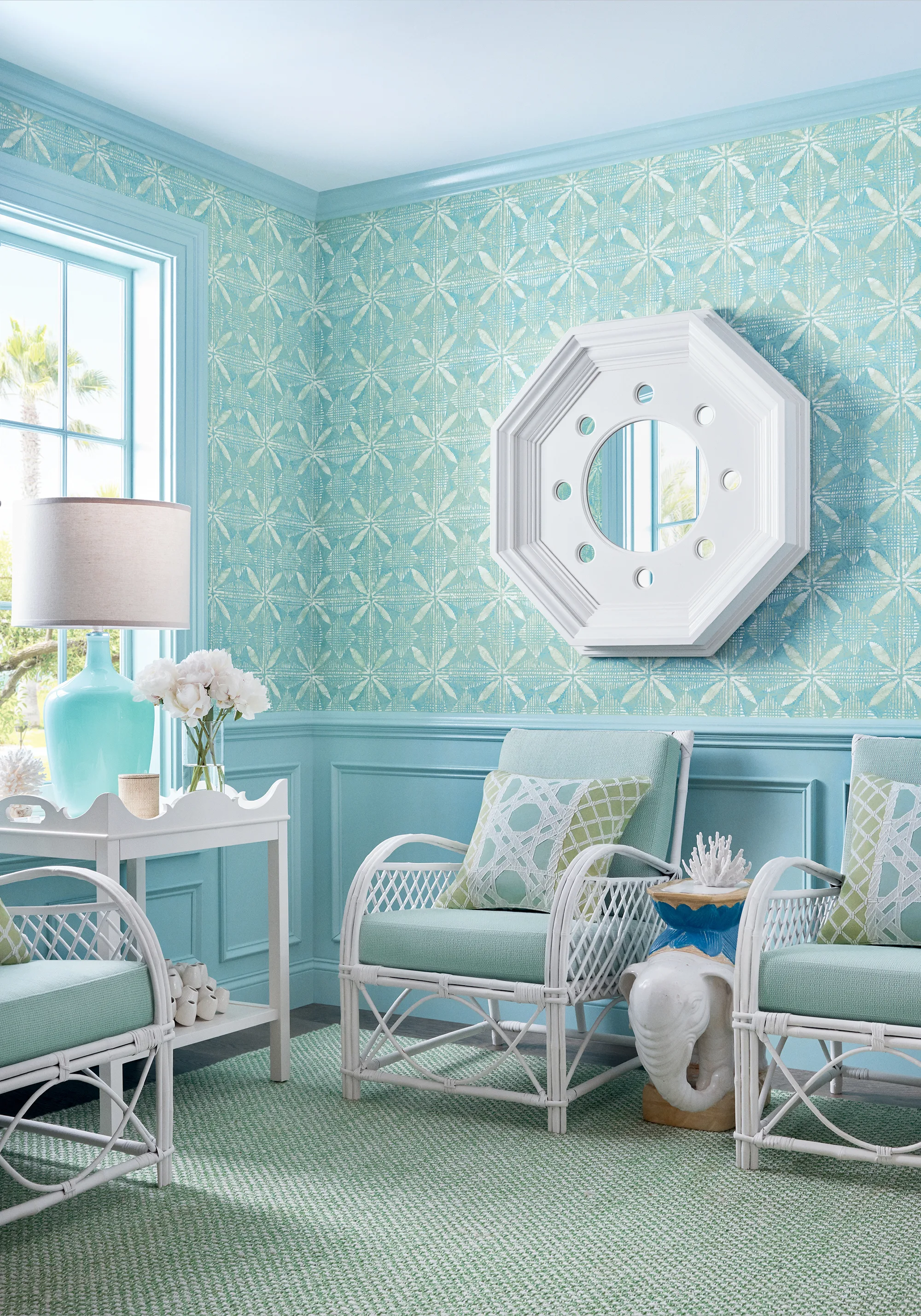 Thibaut Tortuga Batik in Turquoise (T15841)