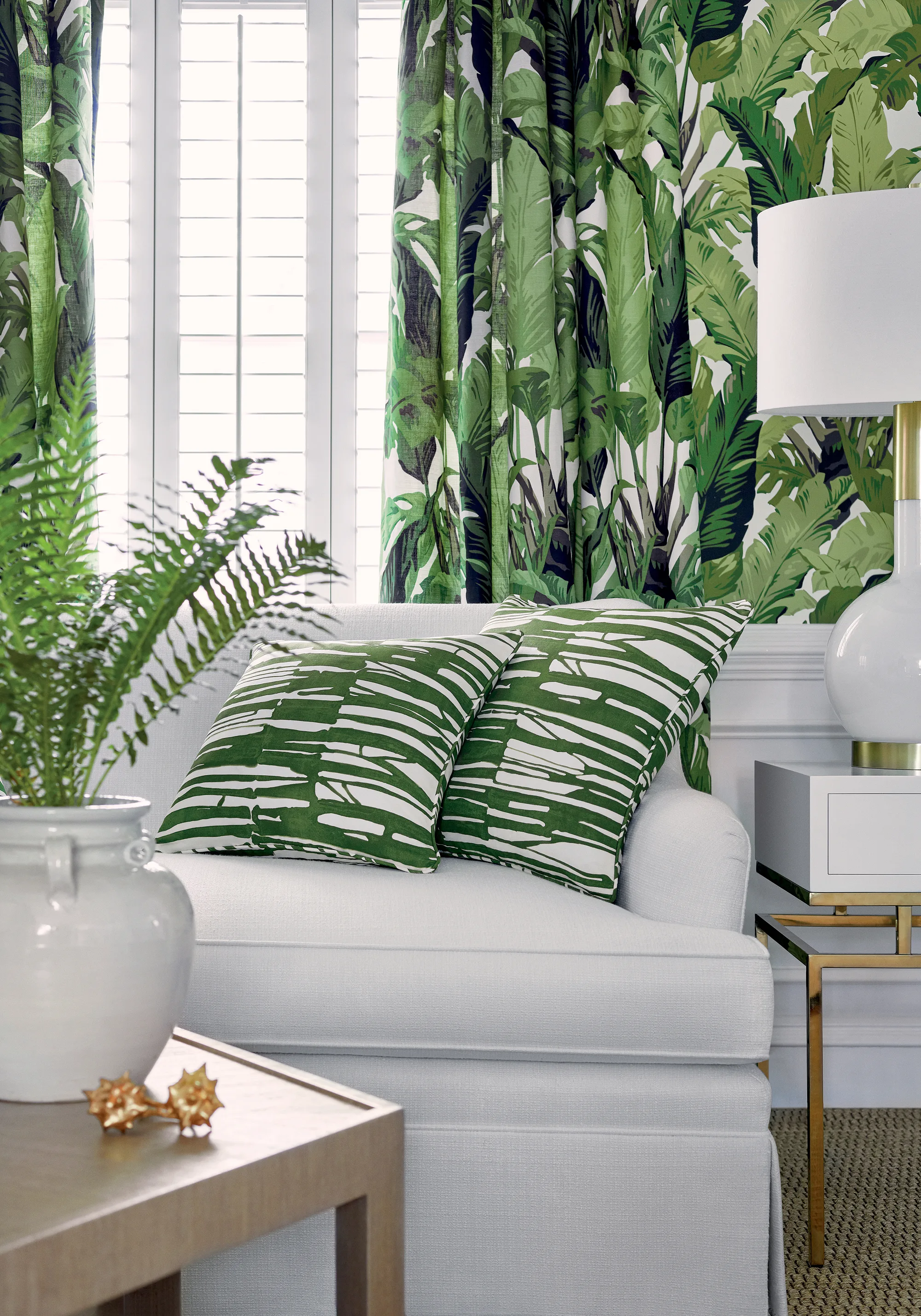 Thibaut Travelers Palm in Green (T10127)