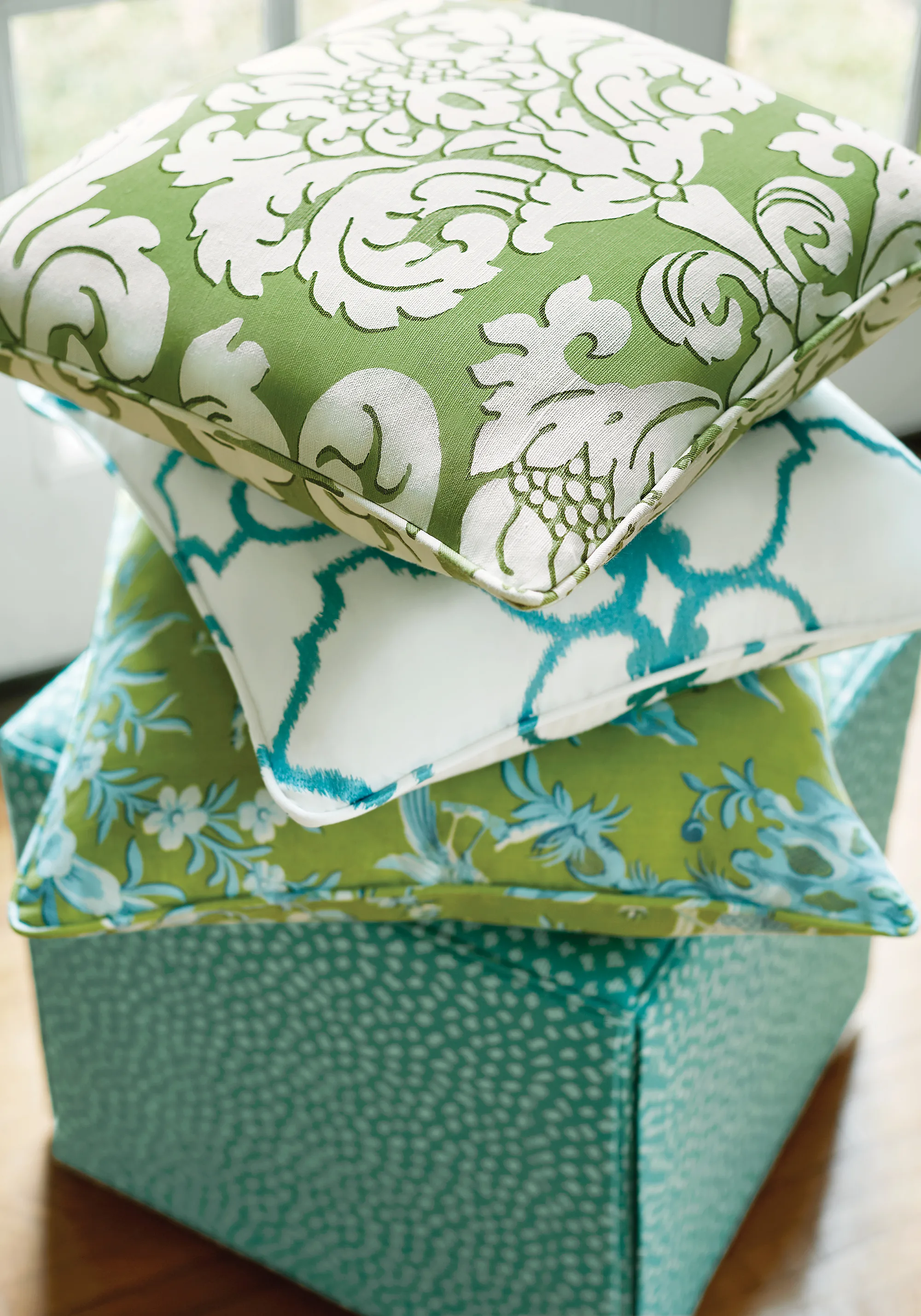 Thibaut Trelawny Damask in Green (T14219)