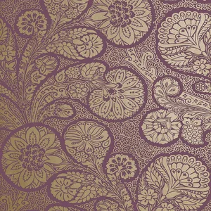 Thibaut Troubadour in Metallic Gold on Plum (T13062)