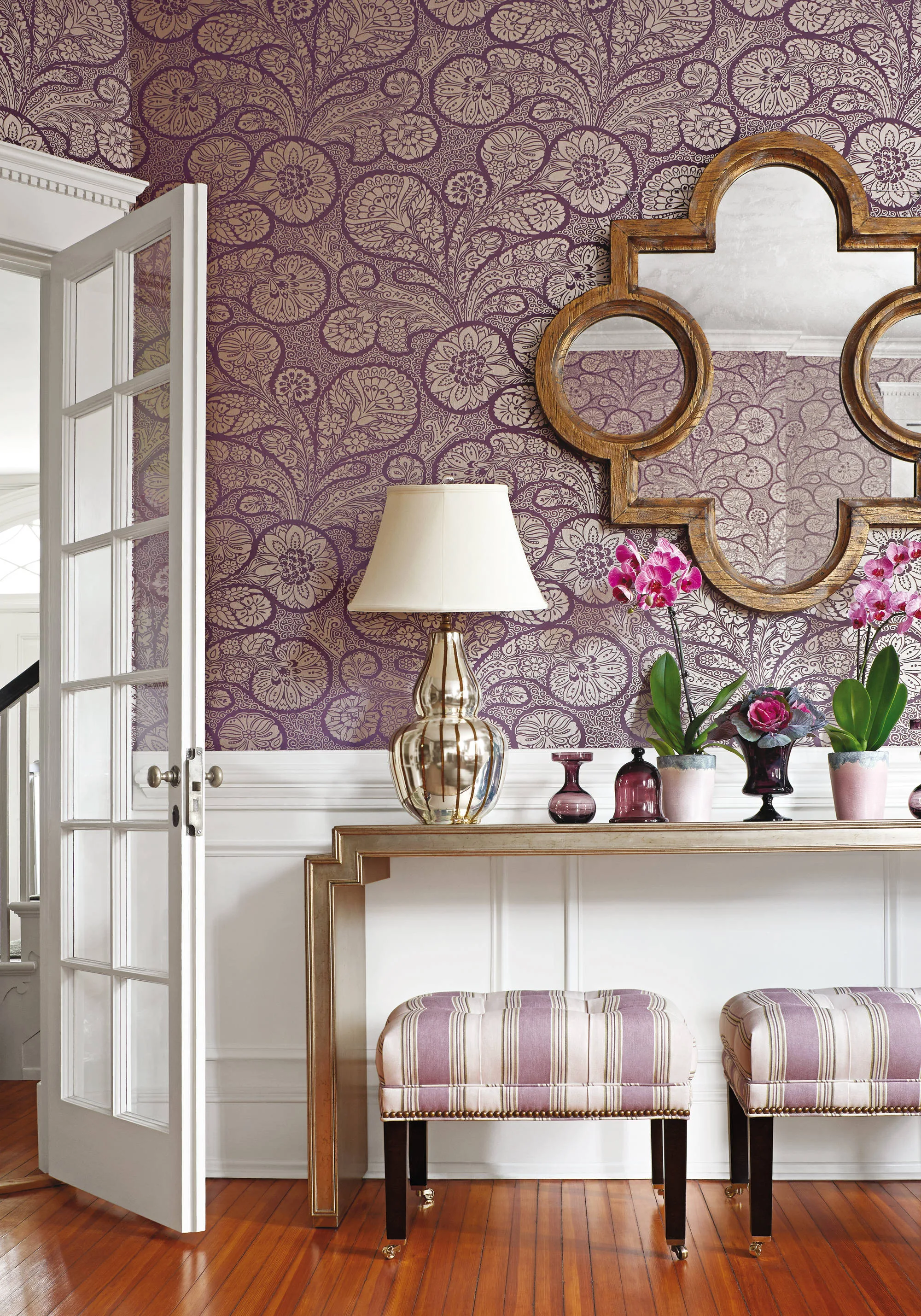 Thibaut Troubadour in Metallic Gold on Plum (T13062)
