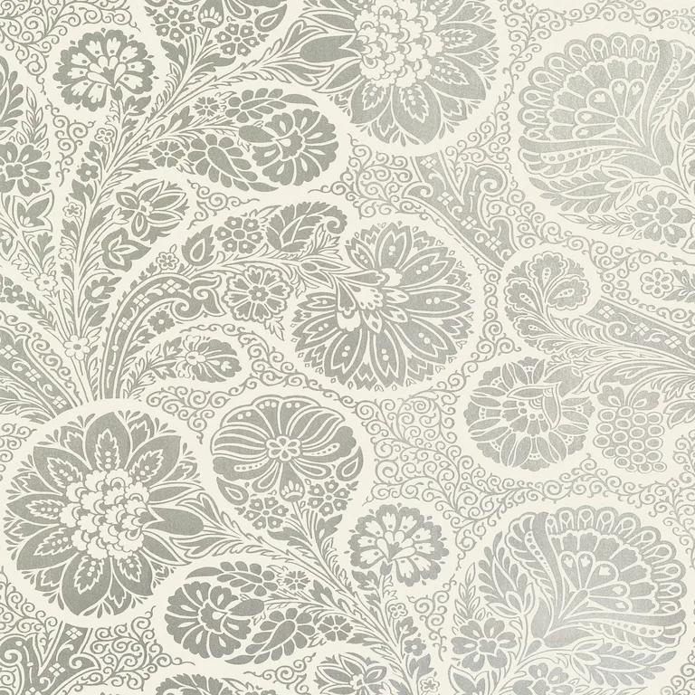 Thibaut Troubadour in Metallic Silver on Cream (T13067)