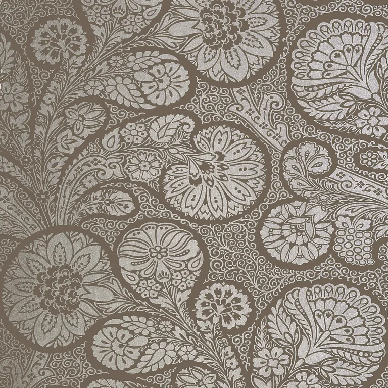 Thibaut Troubadour in Metallic Silver on Dark Taupe (T13064)