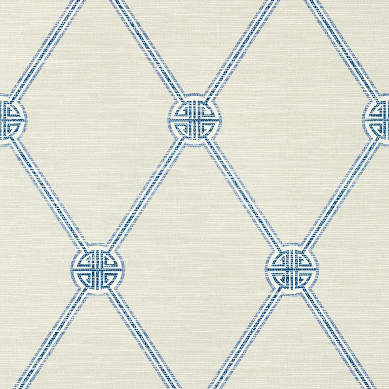 Thibaut Turnberry Trellis in Beige and Blue (T13351)