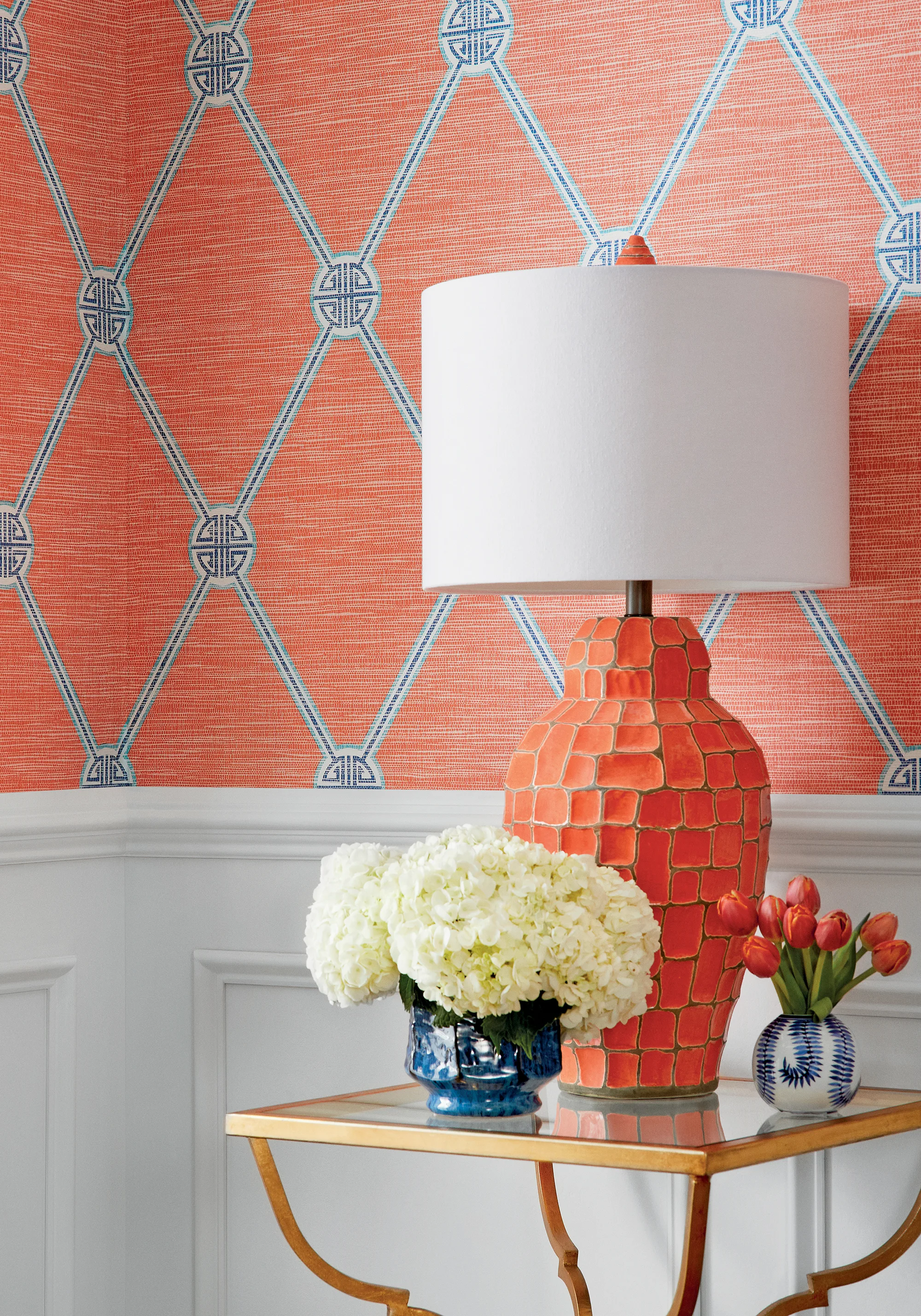 Thibaut Turnberry Trellis in Coral (T13353)