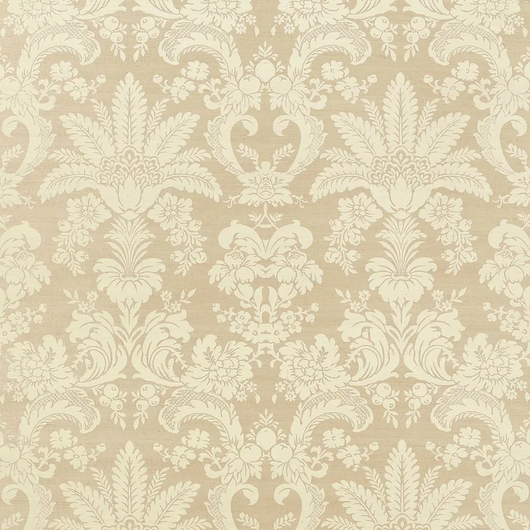 Thibaut West Indies Damask in Cream on Beige (T3632)