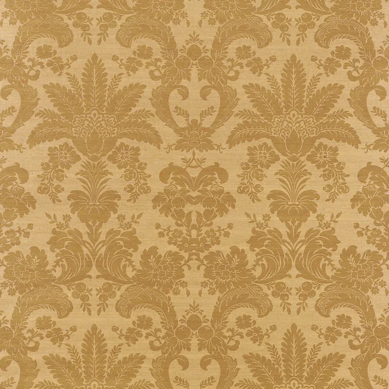 Thibaut West Indies Damask in Metallic Gold on Camel (T3630)