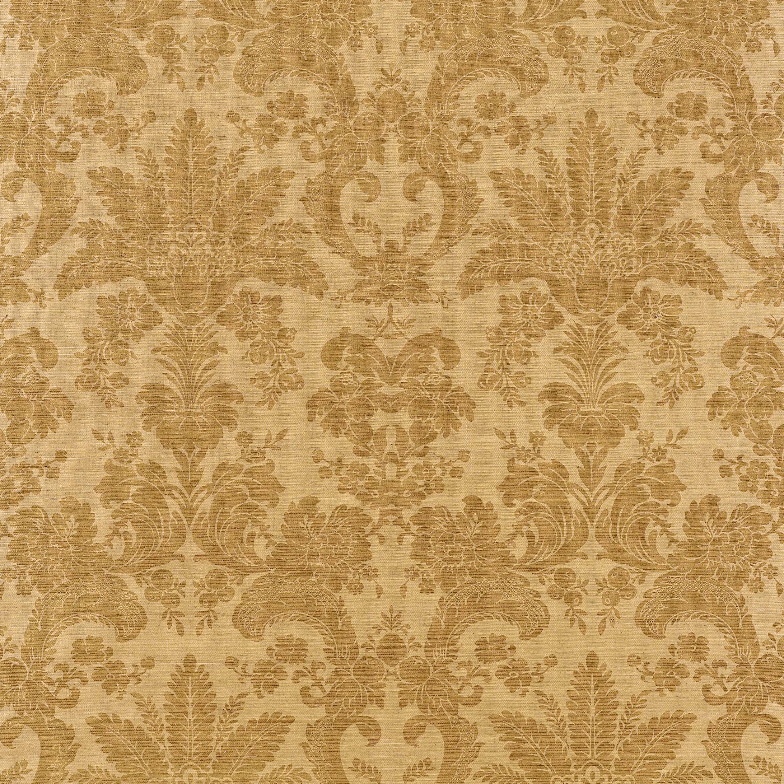 T3630 | West Indies Damask – Metallic Gold on Camel