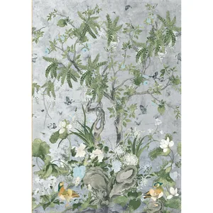 Thibaut Wild Wisteria Mural in Metallic Silver (TM42053)