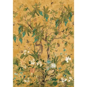 Thibaut Wild Wisteria Mural in Ochre (TM42052)