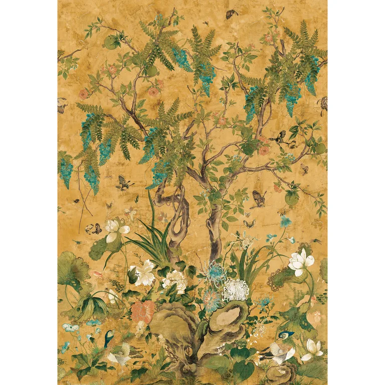 Thibaut Wild Wisteria Mural in Ochre (TM42052)
