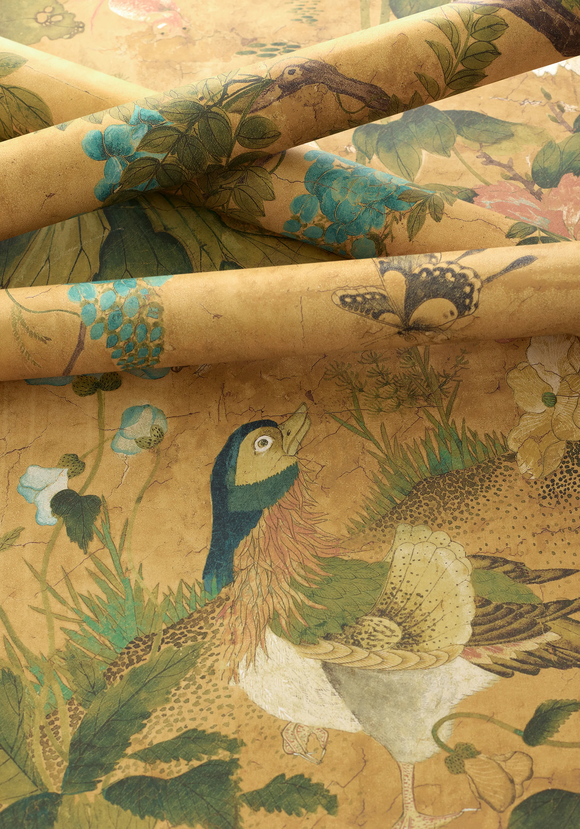 Thibaut Wild Wisteria Mural in Ochre (TM42052)