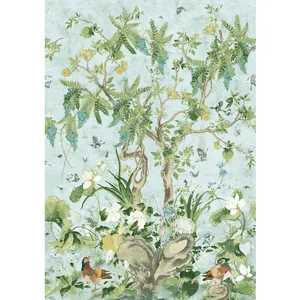 Thibaut Wild Wisteria Mural in Spa Blue (TM42054)