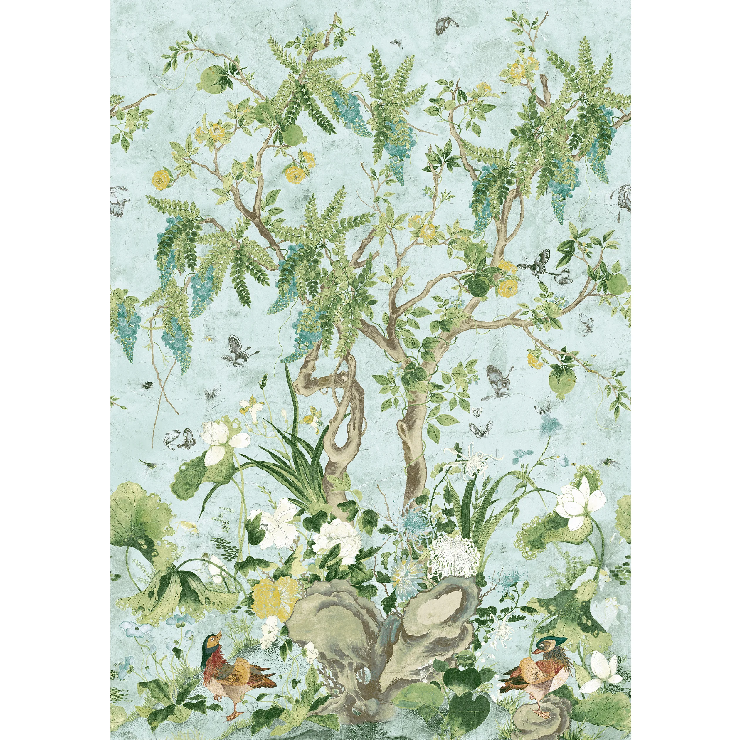 Thibaut Wild Wisteria Mural in Spa Blue (TM42054)