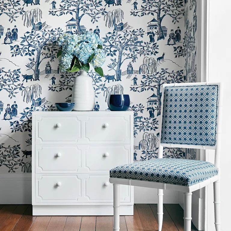 Anna French Willow Wood in Navy (AT7915)