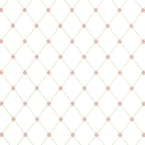 Thibaut Wilton Trellis in Pink and Green (T1846)