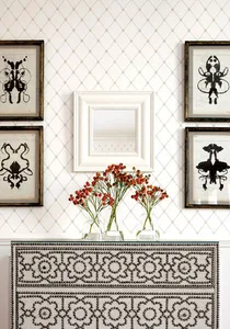 Thibaut Wilton Trellis in Pink and Green (T1846)
