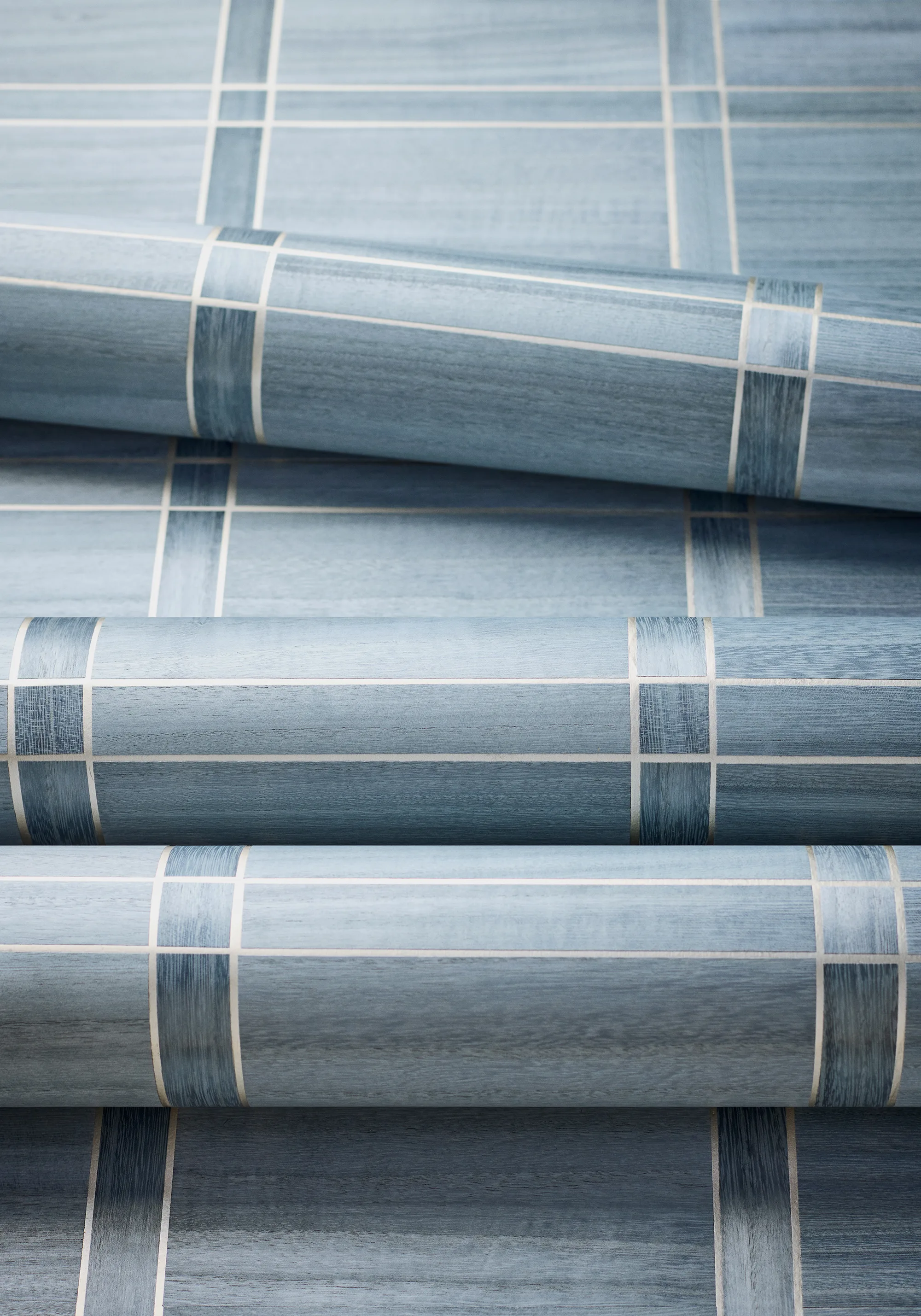 Thibaut Wood Panel in Cadet and Metallic Pewter (T41004)
