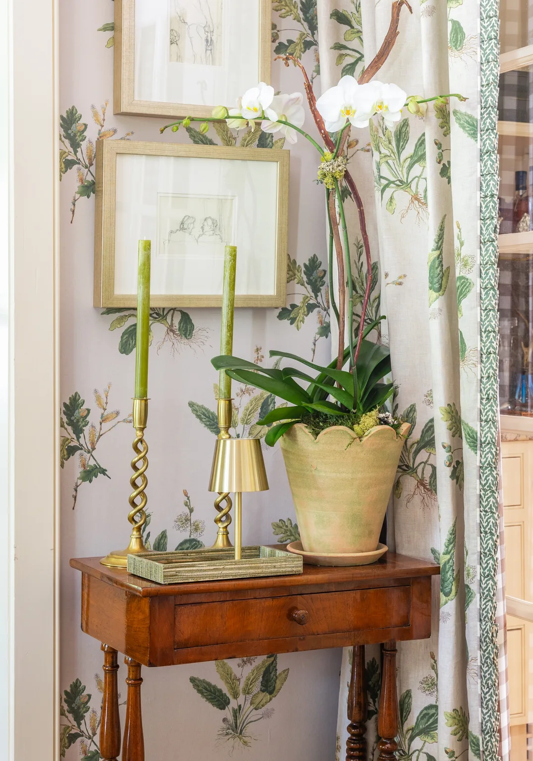 Anna French Woodland in Green on Natural (AT57853)