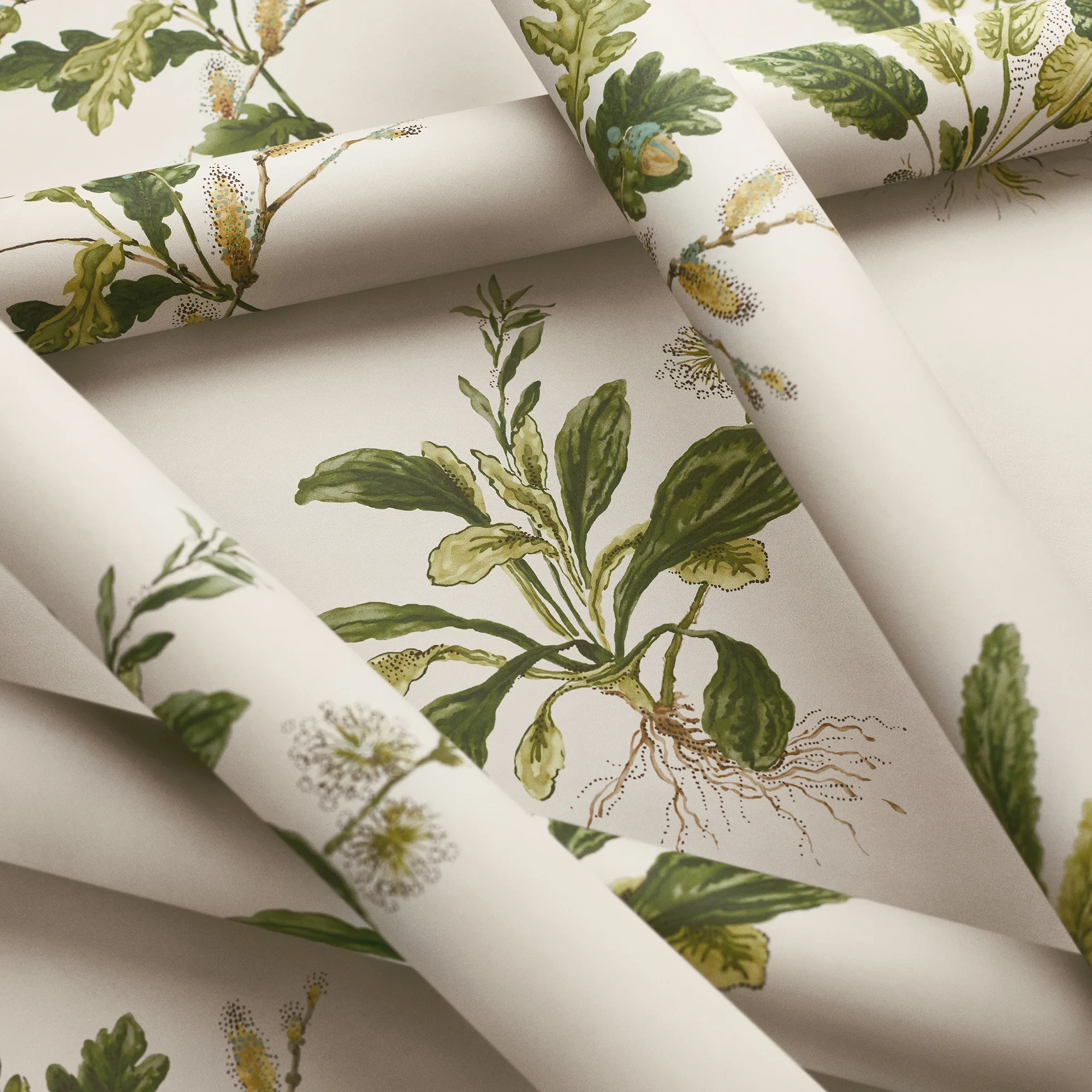 Anna French Woodland in Green on Natural (AT57853)