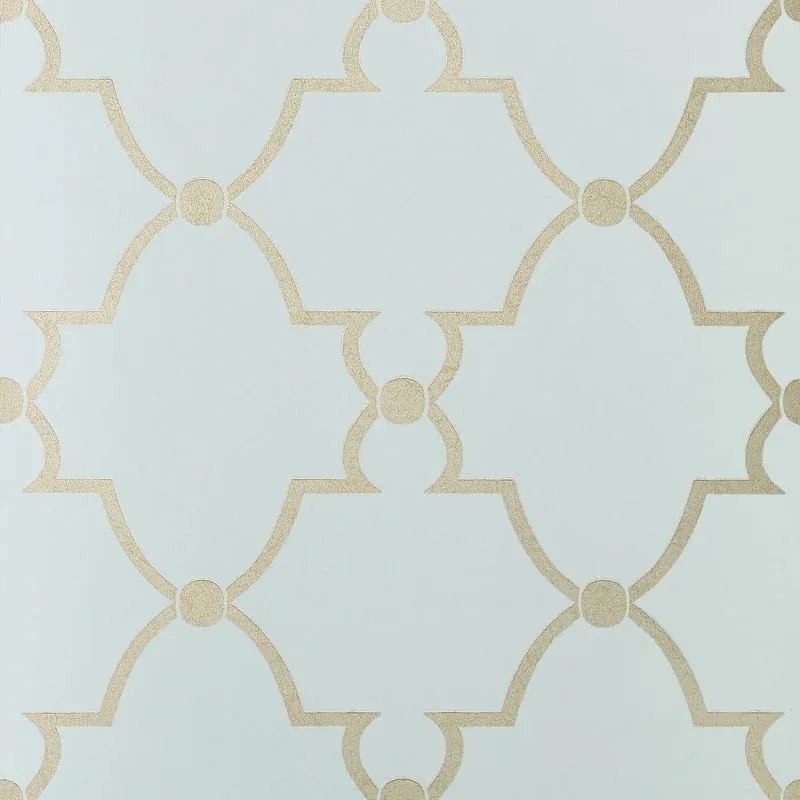 Lucian Metallic on Robin's Egg Thibaut wallpaper by Wallpaper Twins