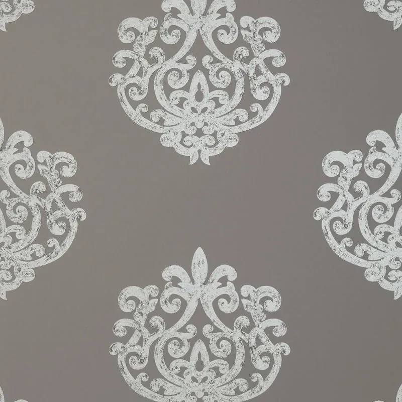 Arran Metallic on Dark Taupe Thibaut wallpaper by Wallpaper Twins