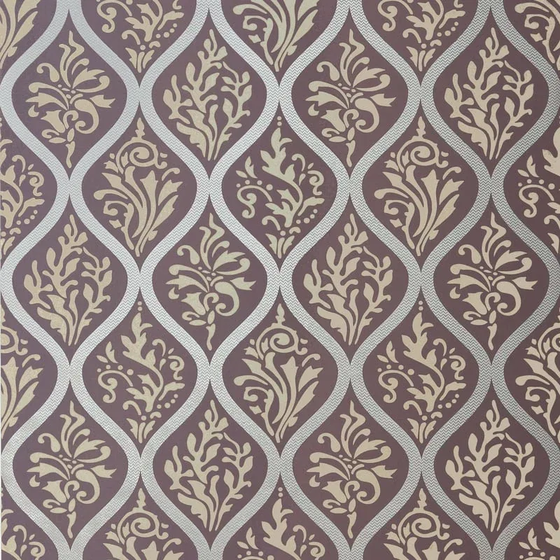Francis Metallic on Plum Thibaut wallpaper by Wallpaper Twins