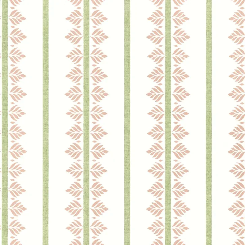 Fern Stripe Blush Thibaut wallpaper by Wallpaper Twins