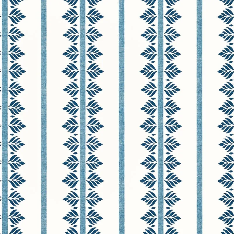Fern Stripe Navy Thibaut wallpaper by Wallpaper Twins