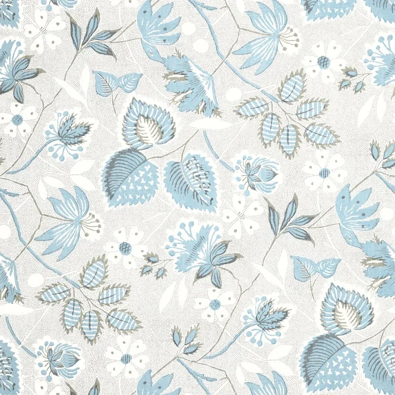 Indienne Hazel Spa Blue Thibaut wallpaper by Wallpaper Twins